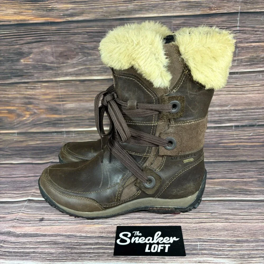 Merrell‎ Nikita Women's Waterproof Brown Primaloft 200 Gram Winter Boots